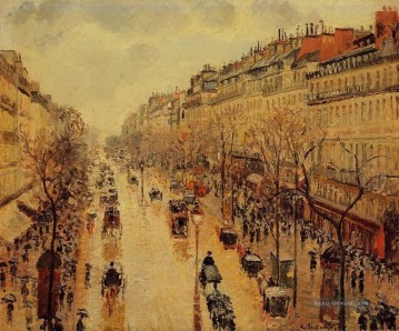  regen - boulevard montmartre Nachmittag im regen 1897 Camille Pissarro Pariser